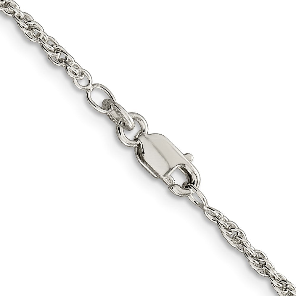 Alternate view of the 2mm, Sterling Silver Solid Loose Rope Chain Necklace by The Black Bow Jewelry Co.