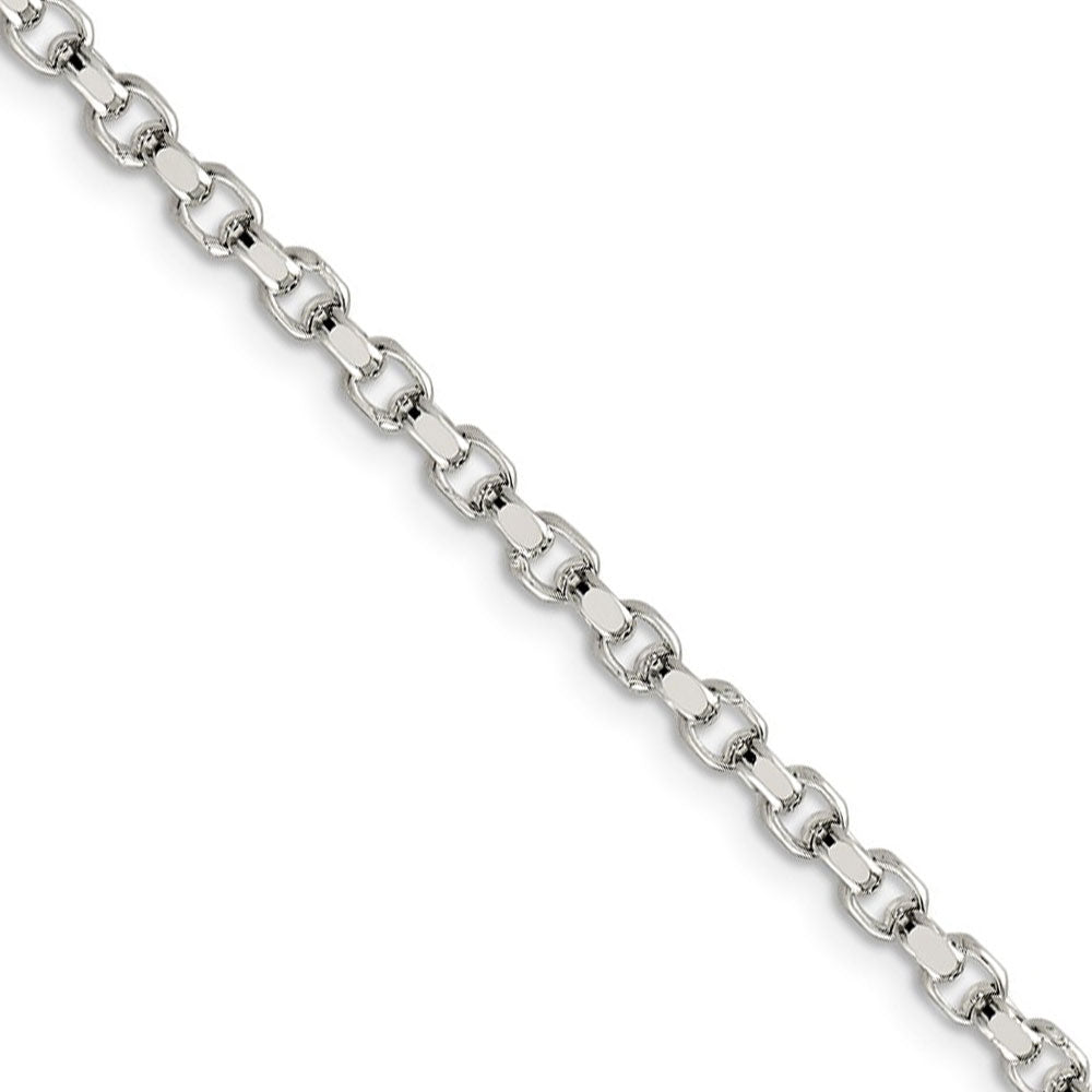 3.5mm, Sterling Silver Solid Diamond Cut Rolo Chain Bracelet, Item C8869-B by The Black Bow Jewelry Co.