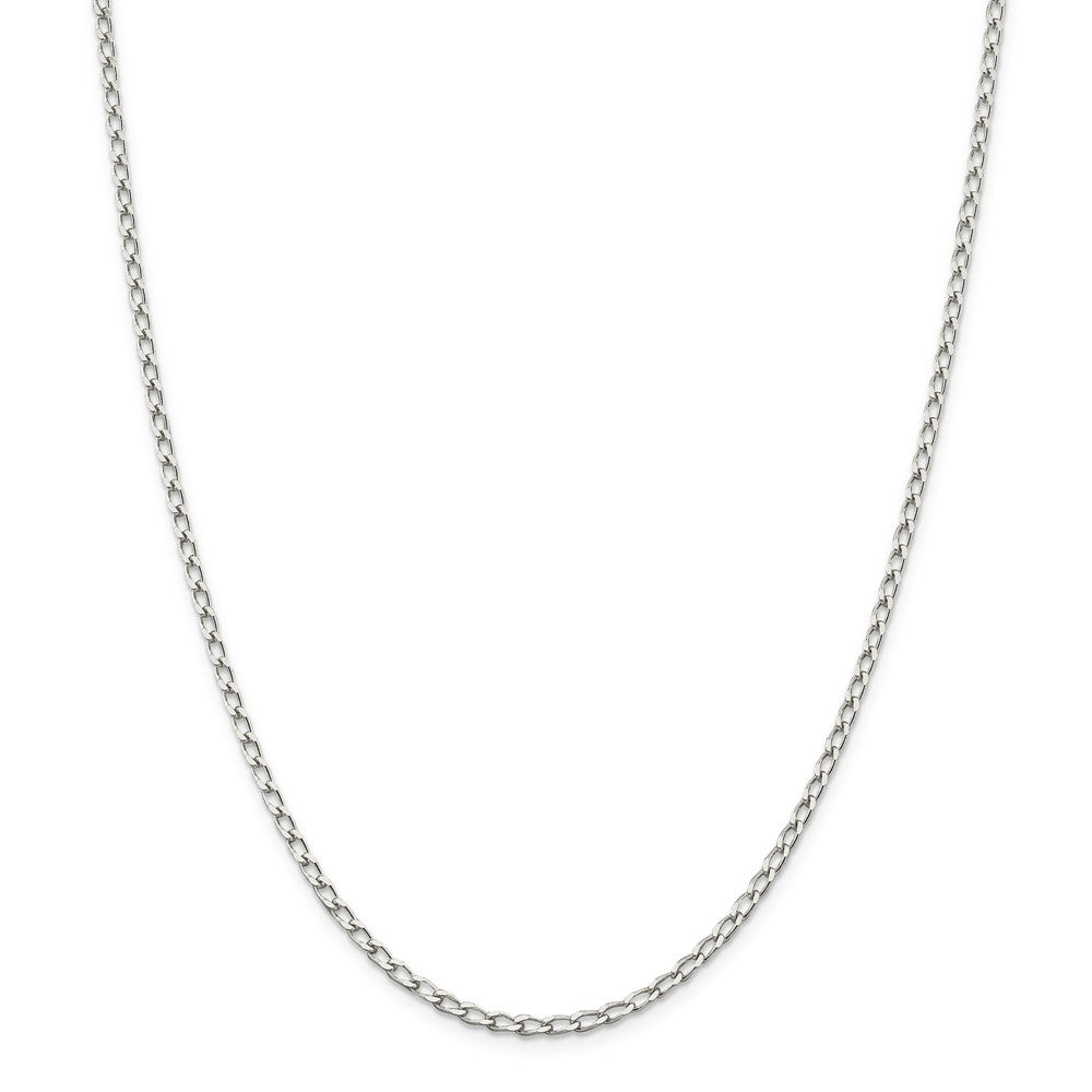 Alternate view of the 2.8mm, Sterling Silver Solid Open Curb Chain Necklace by The Black Bow Jewelry Co.
