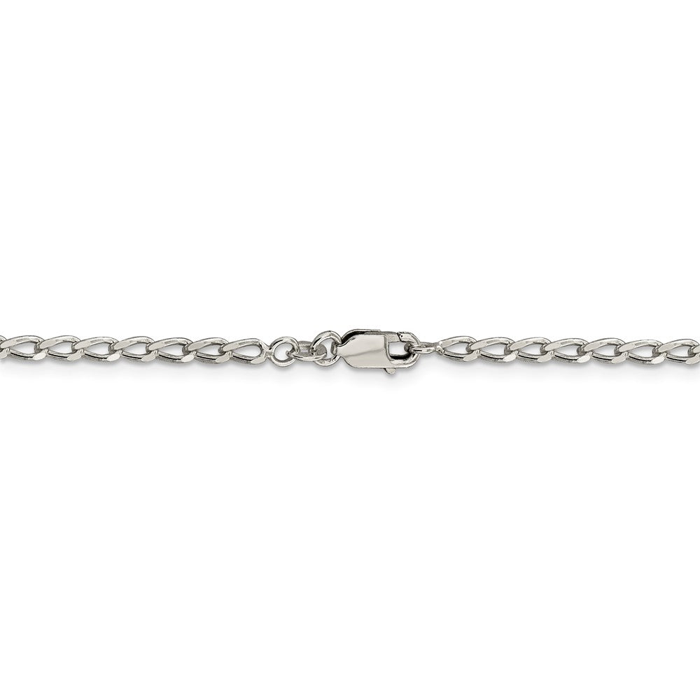 Alternate view of the 2.8mm, Sterling Silver Solid Open Curb Chain Necklace by The Black Bow Jewelry Co.