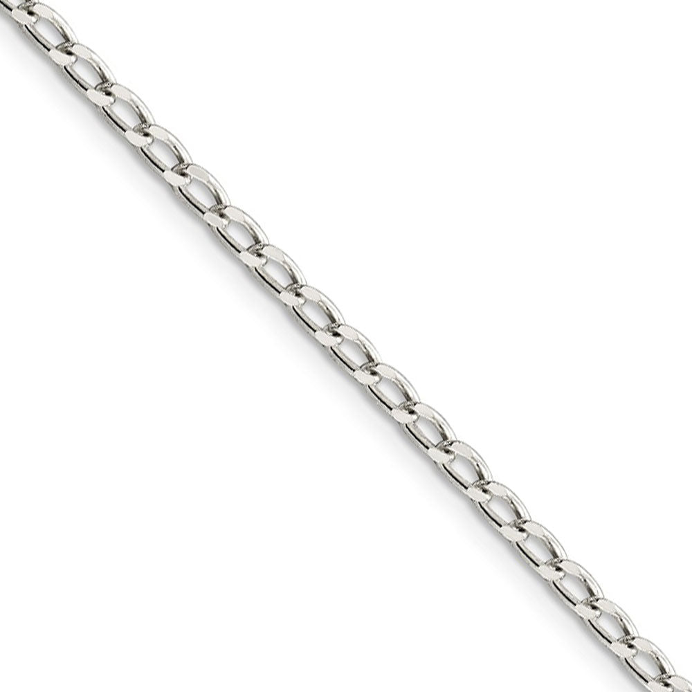 2.8mm, Sterling Silver Solid Open Curb Chain Necklace