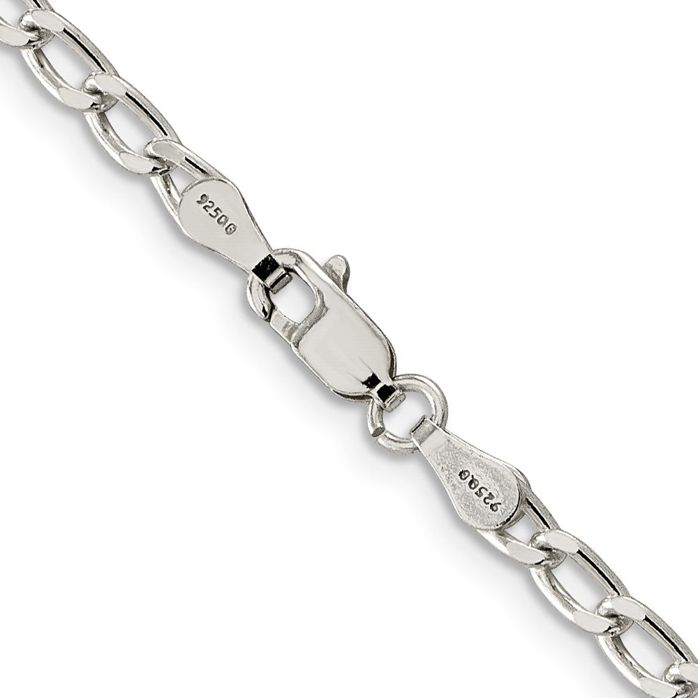 Alternate view of the 3.2mm, Sterling Silver Solid Open Curb Chain Anklet by The Black Bow Jewelry Co.