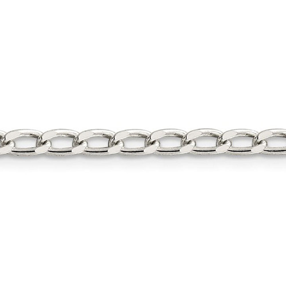 Alternate view of the 3.2mm, Sterling Silver Solid Open Curb Chain Bracelet by The Black Bow Jewelry Co.