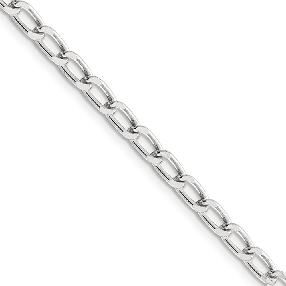 4.3mm, Sterling Silver Solid Open Curb Chain Necklace, Item C8874 by The Black Bow Jewelry Co.