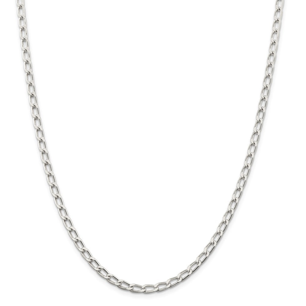 Alternate view of the 4.3mm, Sterling Silver Solid Open Curb Chain Necklace by The Black Bow Jewelry Co.