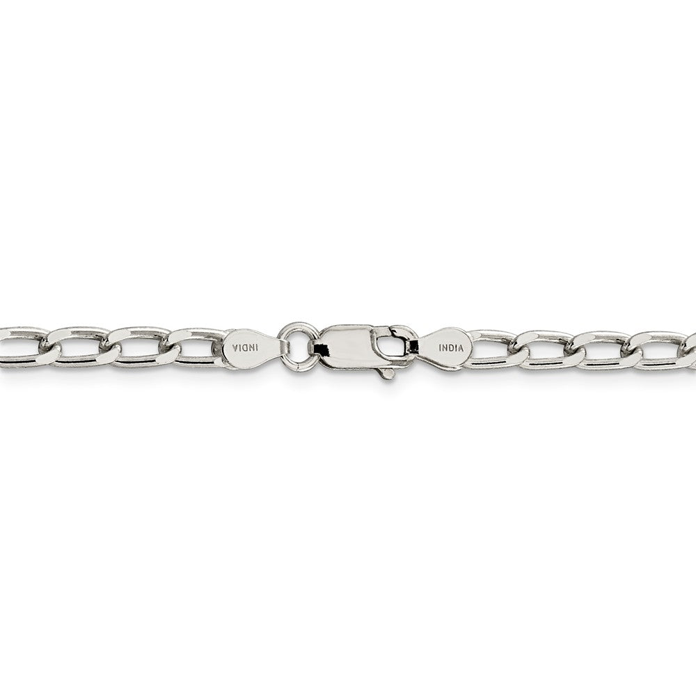 Alternate view of the 4.3mm, Sterling Silver Solid Open Curb Chain Necklace by The Black Bow Jewelry Co.
