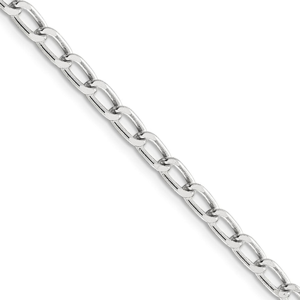4.3mm, Sterling Silver Solid Open Curb Chain Necklace