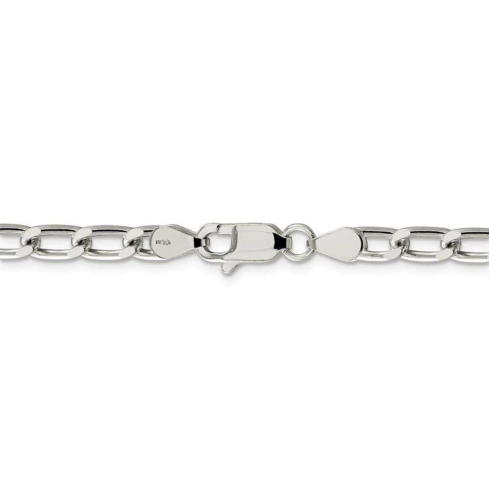 Alternate view of the 5.1mm, Sterling Silver Solid Open Curb Chain Necklace by The Black Bow Jewelry Co.