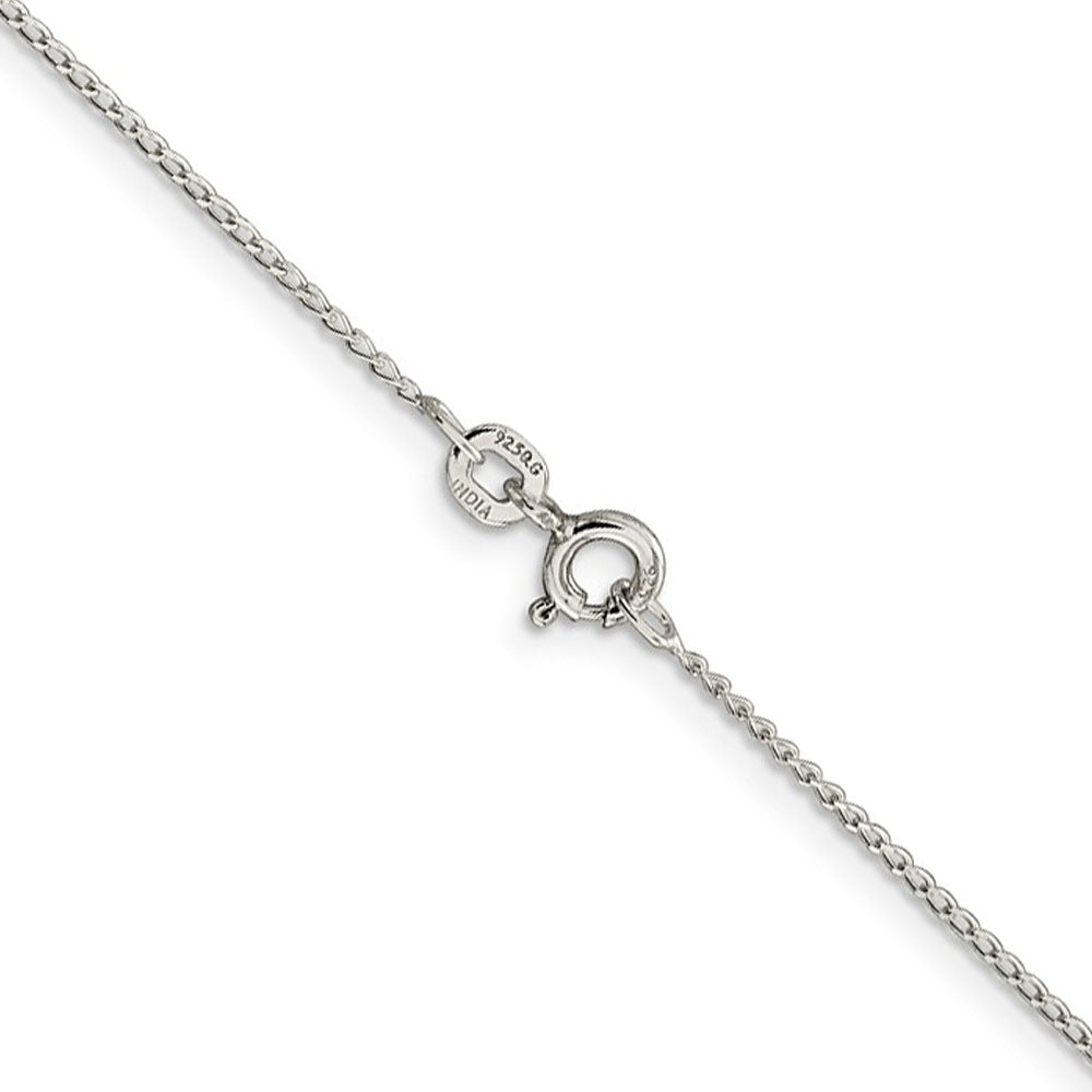 Alternate view of the 1mm, Sterling Silver, Open Curb Chain Anklet, 10 inch by The Black Bow Jewelry Co.