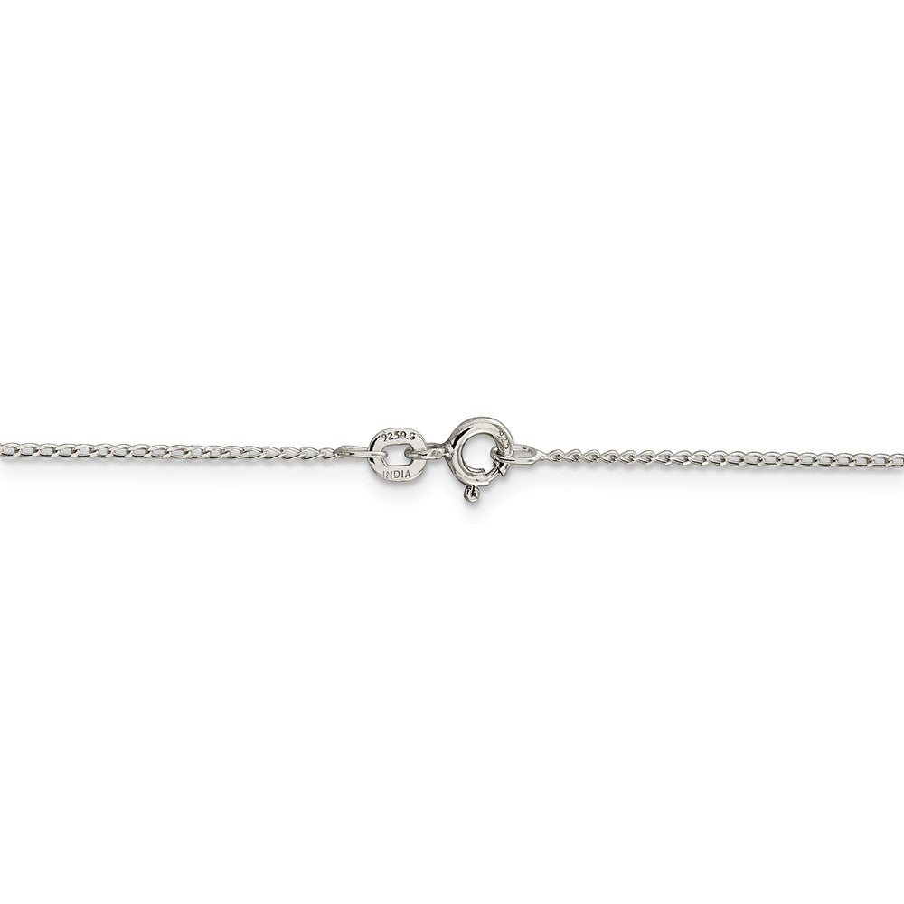 Alternate view of the 1mm, Sterling Silver, Open Curb Chain Anklet, 10 inch by The Black Bow Jewelry Co.