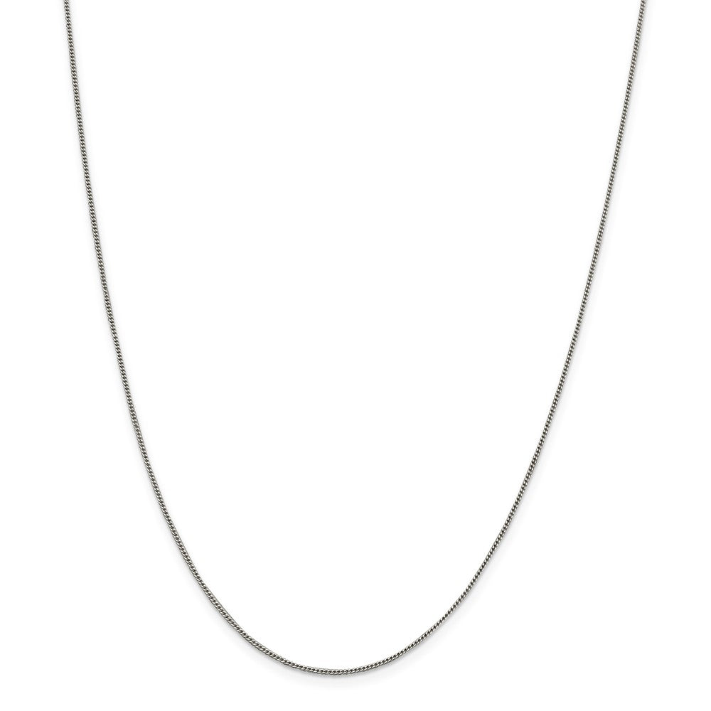 Alternate view of the 1mm, Sterling Silver Solid Curb Chain Necklace by The Black Bow Jewelry Co.