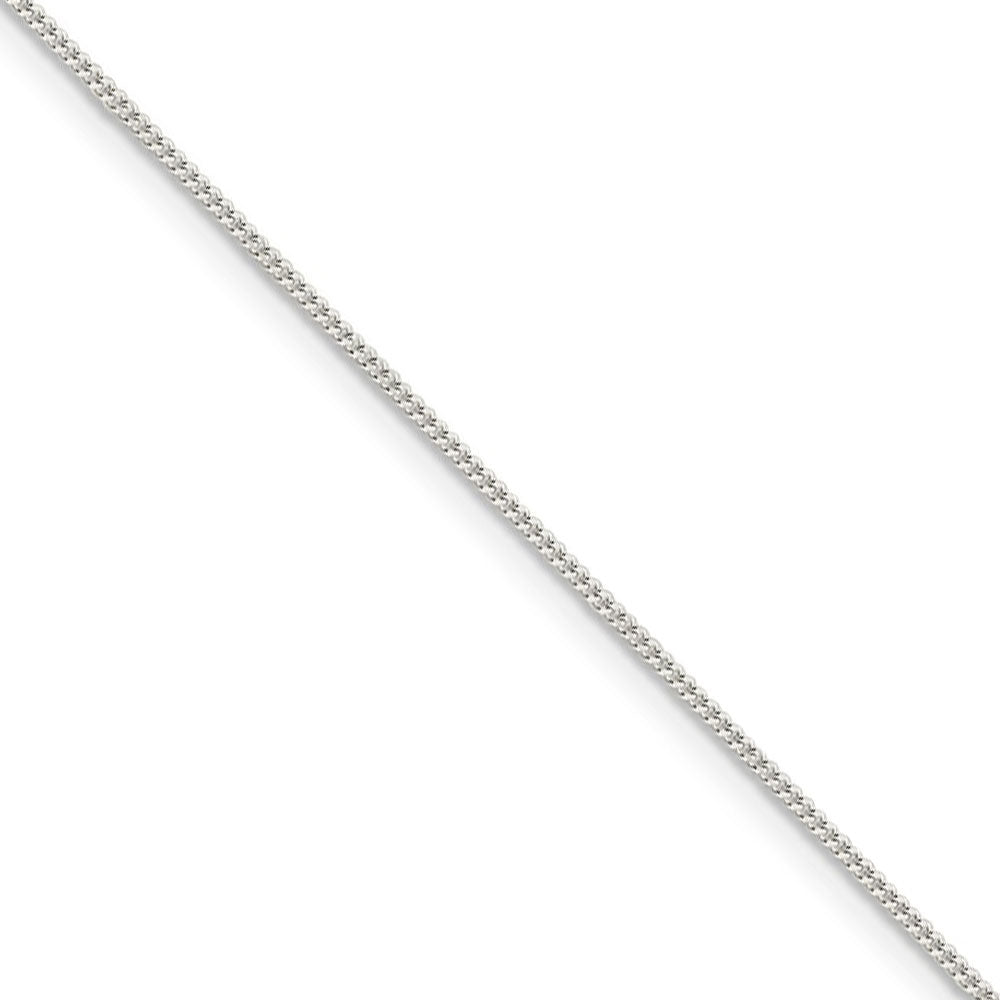 1mm, Sterling Silver Solid Curb Chain Necklace