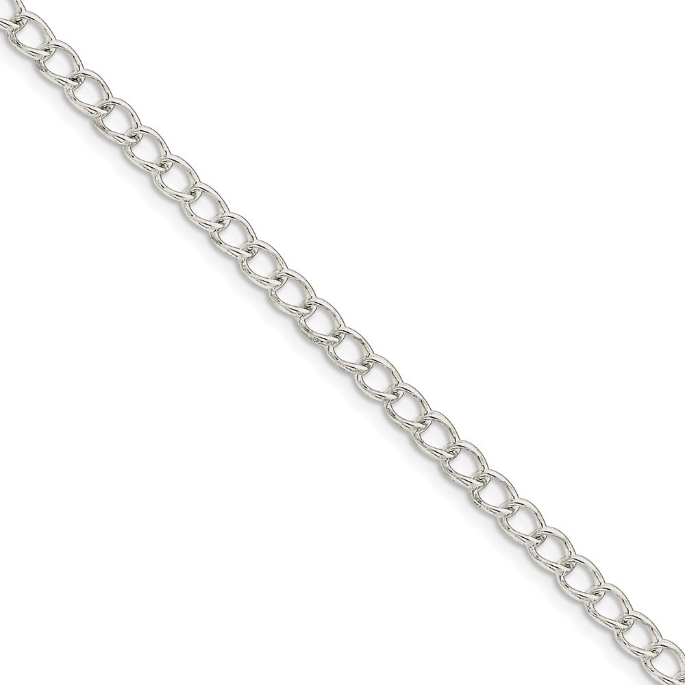3mm, Sterling Silver Open Solid Curb Chain Anklet, 9 Inch, Item C8883-09 by The Black Bow Jewelry Co.