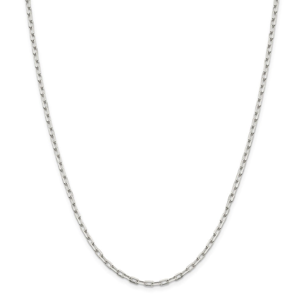 Alternate view of the 2.75mm Sterling Silver Solid Elongated Open Cable Chain Necklace by The Black Bow Jewelry Co.