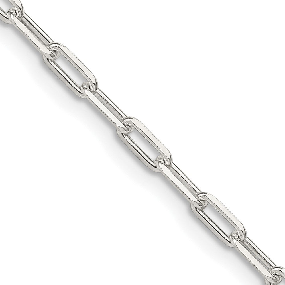 2.75mm Sterling Silver Solid Elongated Open Cable Chain Necklace