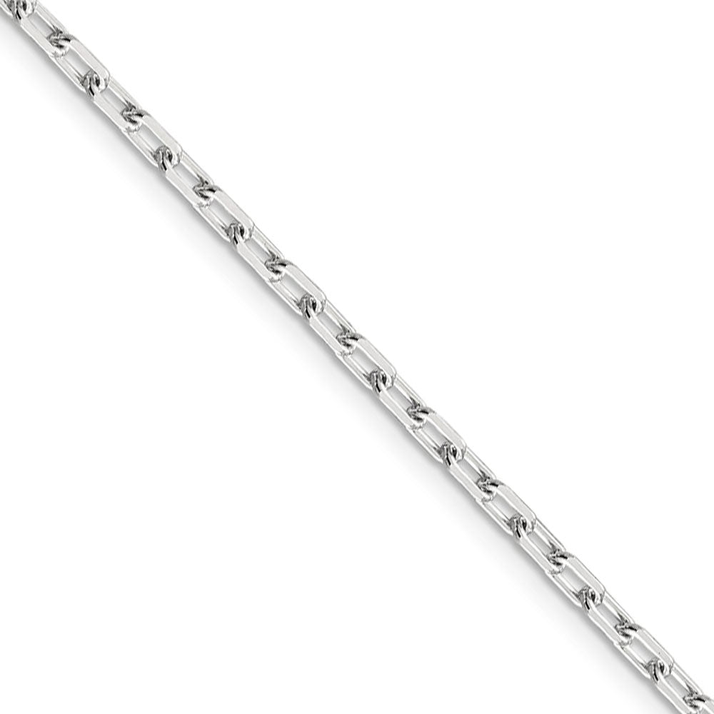 2.75mm Sterling Silver Solid Elongated Open Cable Chain Necklace