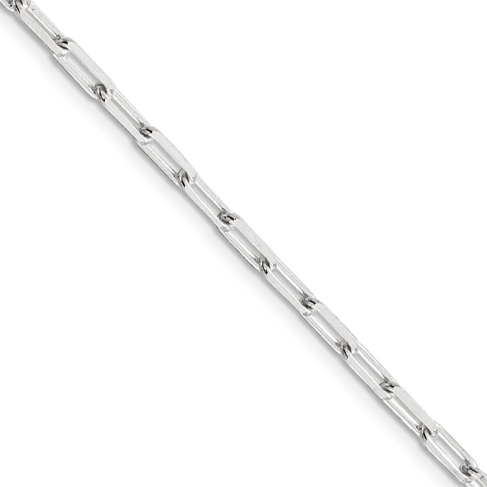 3.25mm Sterling Silver Solid Elongated Open Cable Chain Necklace