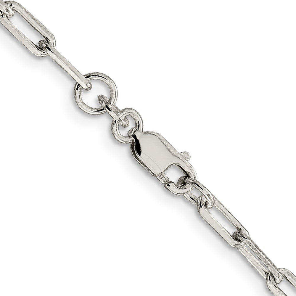 Alternate view of the 3.25mm Sterling Silver Solid Elongated Open Cable Chain Necklace by The Black Bow Jewelry Co.