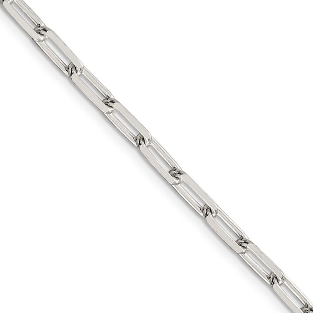 4.25mm Sterling Silver Solid Elongated Open Cable Chain Necklace