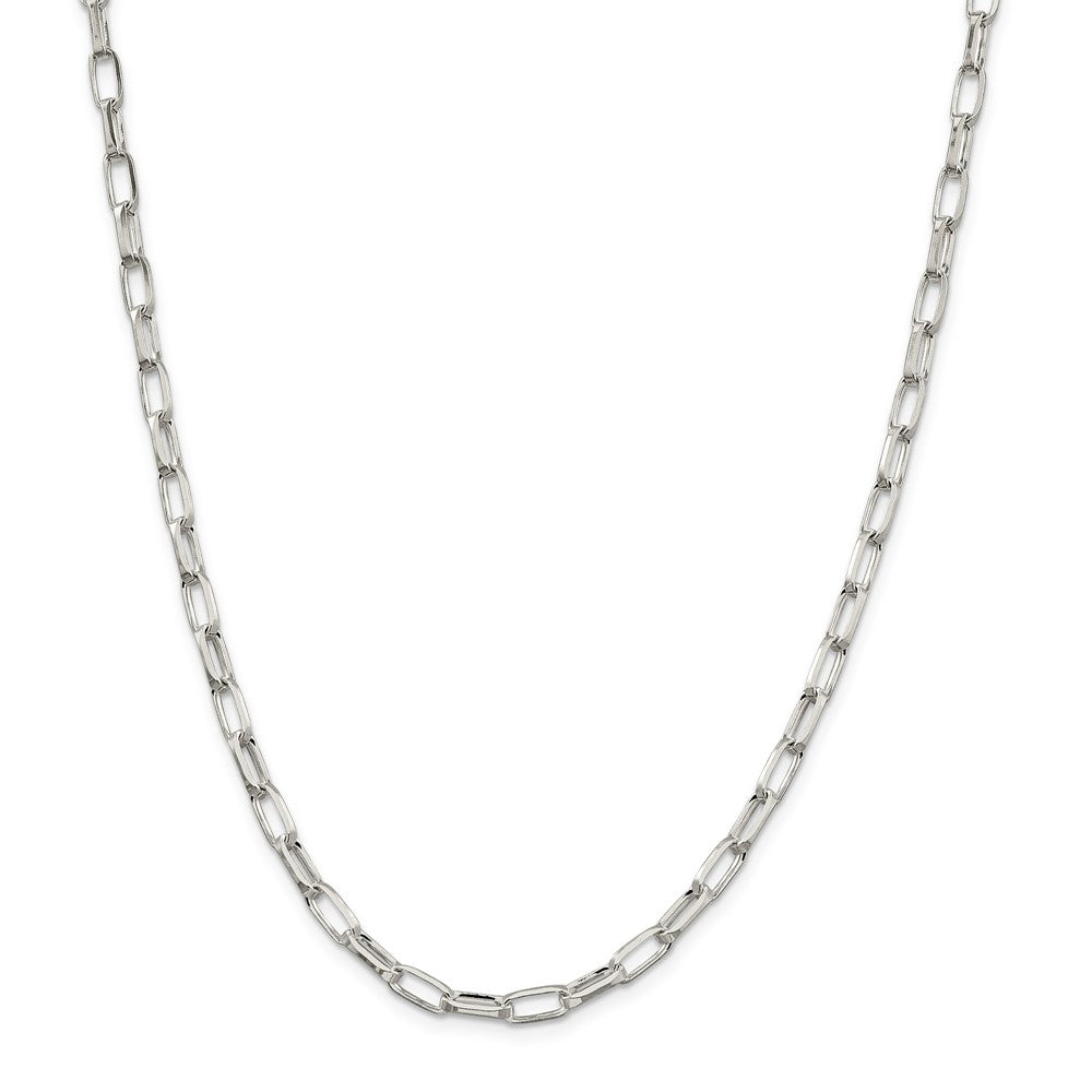 Alternate view of the 5mm, Sterling Silver Elongated Open Cable Chain Necklace by The Black Bow Jewelry Co.
