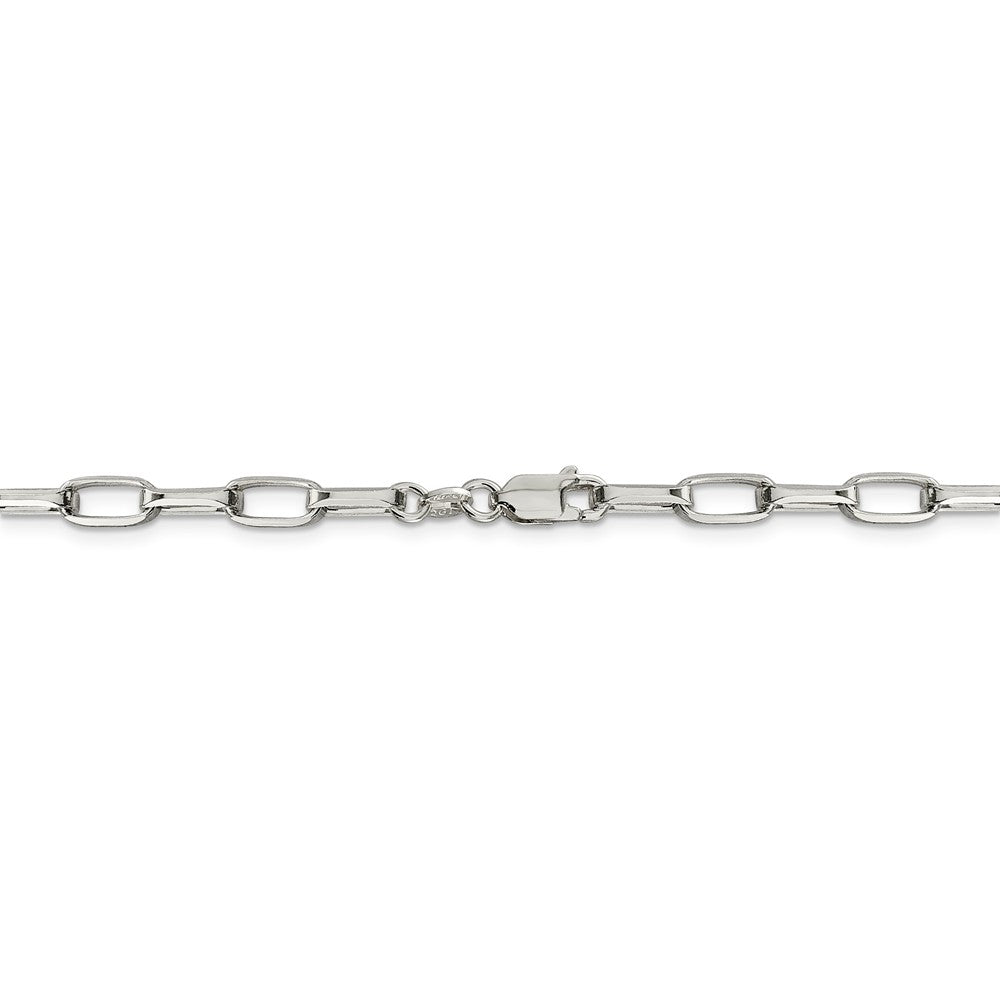 Alternate view of the 5mm, Sterling Silver Elongated Open Cable Chain Necklace by The Black Bow Jewelry Co.
