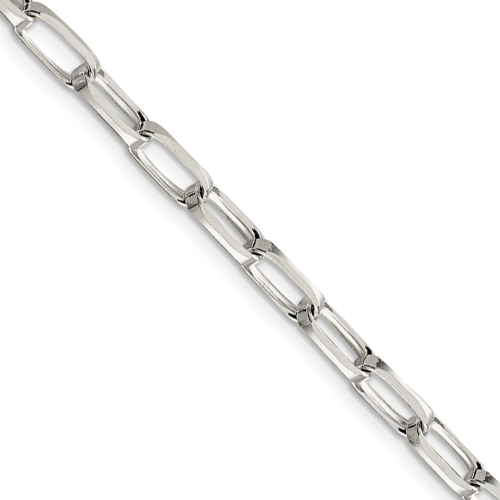 5mm, Sterling Silver Elongated Open Cable Chain Necklace