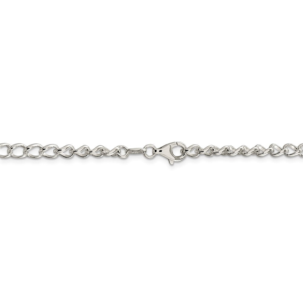 Alternate view of the 4.5mm, Sterling Silver Half Round, Solid Curb Chain Necklace by The Black Bow Jewelry Co.