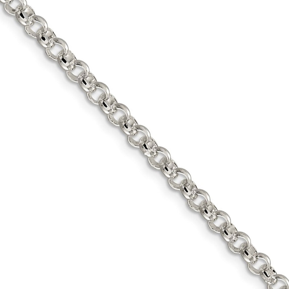 4mm, Sterling Silver Solid Rolo Chain Necklace, Item C8900 by The Black Bow Jewelry Co.