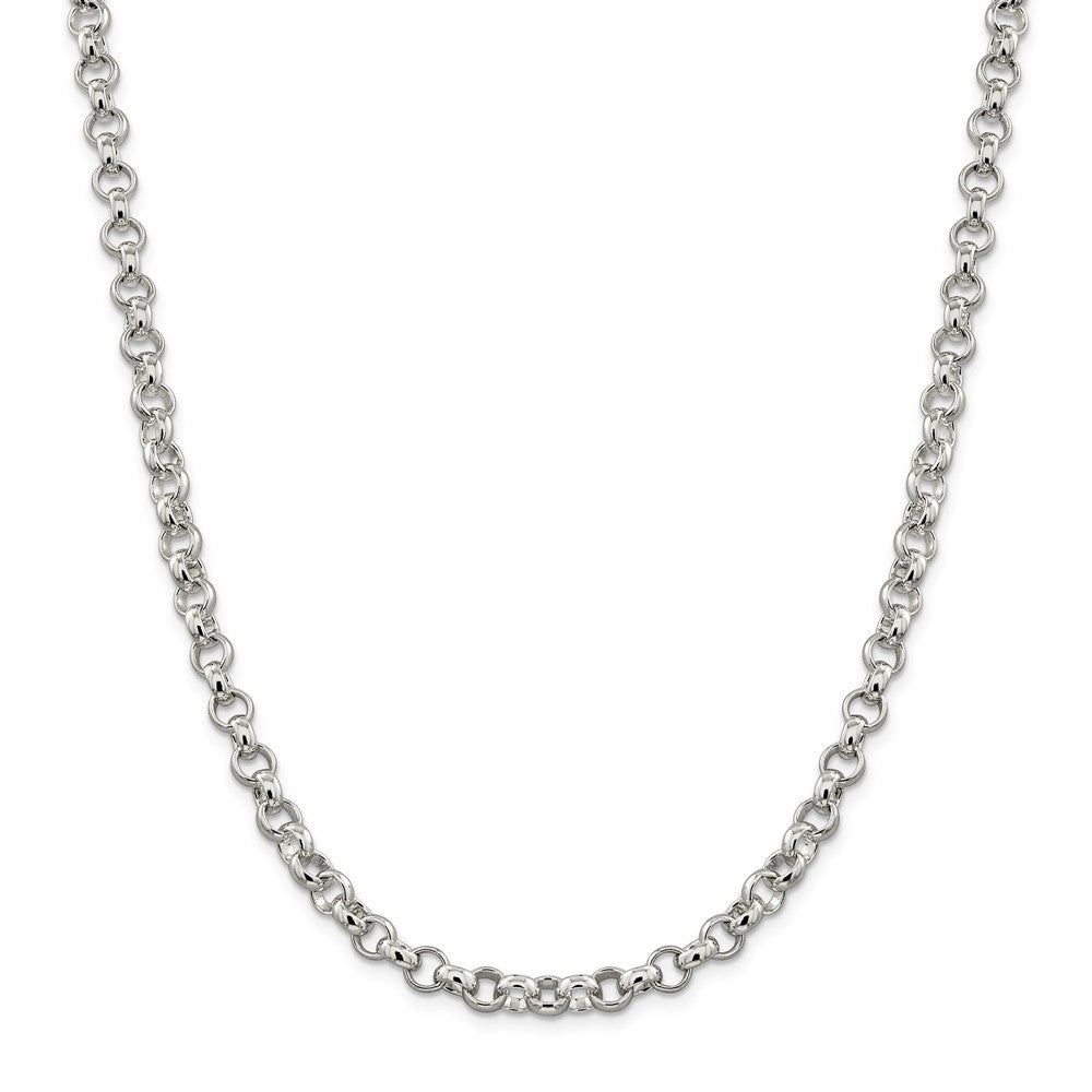 Alternate view of the 6.75mm Sterling Silver Solid Belcher (Rolo) Chain Necklace by The Black Bow Jewelry Co.