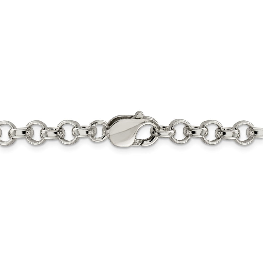 Alternate view of the 6.75mm Sterling Silver Solid Belcher (Rolo) Chain Bracelet by The Black Bow Jewelry Co.