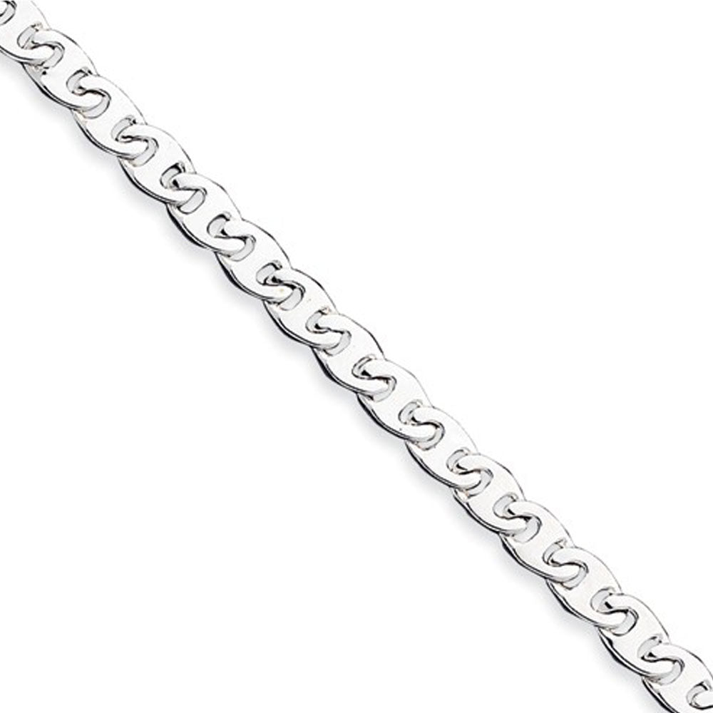 Men&#39;s 8.75mm, Sterling Silver Flat Anchor Link Chain Necklace, 18 Inch, Item C8919-18 by The Black Bow Jewelry Co.