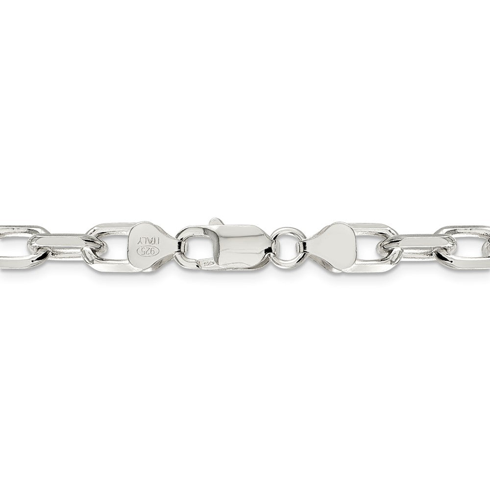 Alternate view of the Men&#39;s 7.5mm Sterling Silver D/C Solid Elongated Cable Chain Necklace by The Black Bow Jewelry Co.