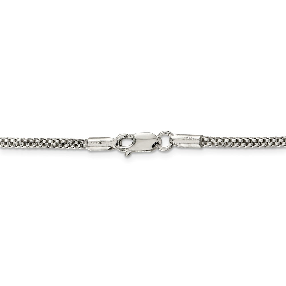Alternate view of the 2.4mm, Sterling Silver Fancy Box Chain Necklace by The Black Bow Jewelry Co.