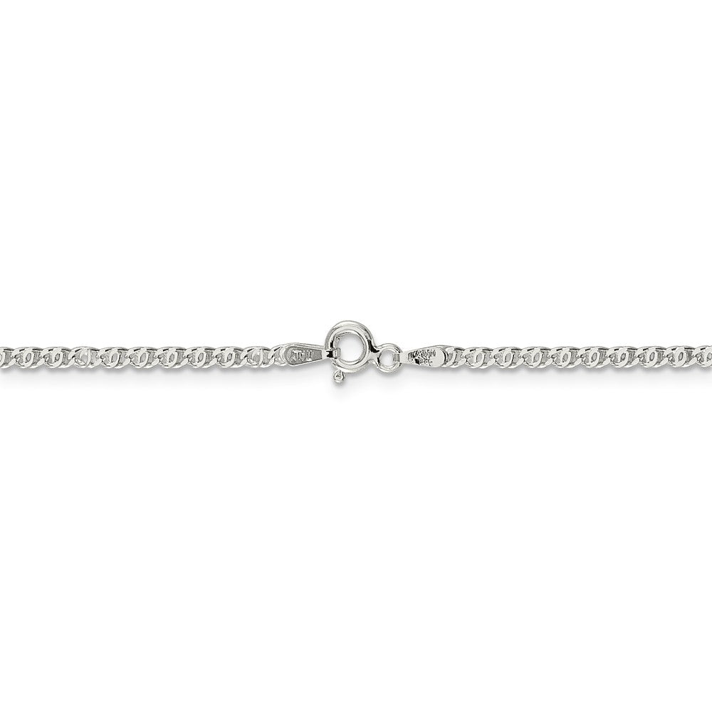 Alternate view of the 2mm, Sterling Silver Fancy Solid Anchor Chain Anklet or Bracelet by The Black Bow Jewelry Co.