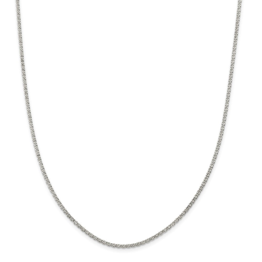 Alternate view of the 2mm, Sterling Silver Fancy Solid Anchor Chain Necklace by The Black Bow Jewelry Co.