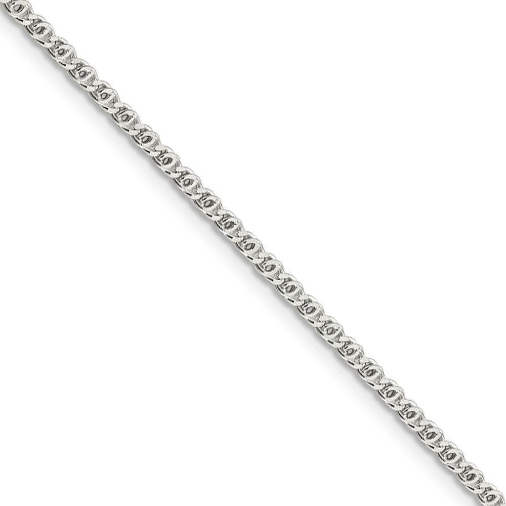 2mm, Sterling Silver Fancy Solid Anchor Chain Necklace