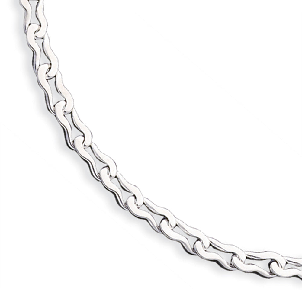 Men's 5.5mm, Sterling Silver Fancy Link Chain Necklace, Item C8929 by The Black Bow Jewelry Co.
