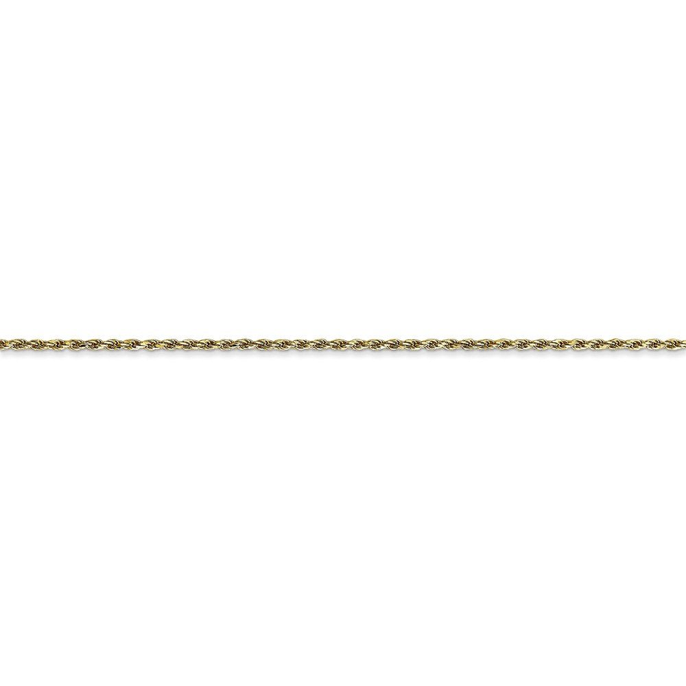 Alternate view of the 1.2mm 10k Yellow Gold Diamond Cut Solid Rope Chain Bracelet by The Black Bow Jewelry Co.
