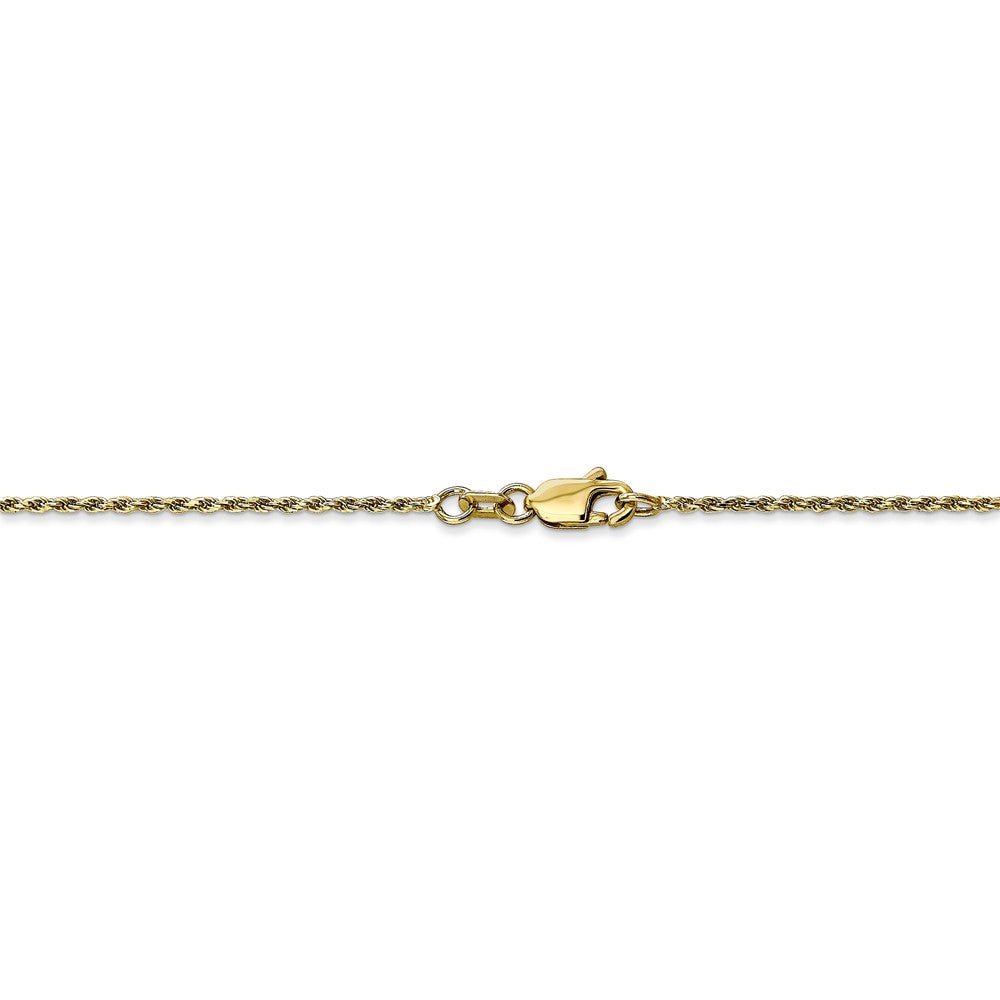 Alternate view of the 1.2mm 10k Yellow Gold Diamond Cut Solid Rope Chain Necklace by The Black Bow Jewelry Co.