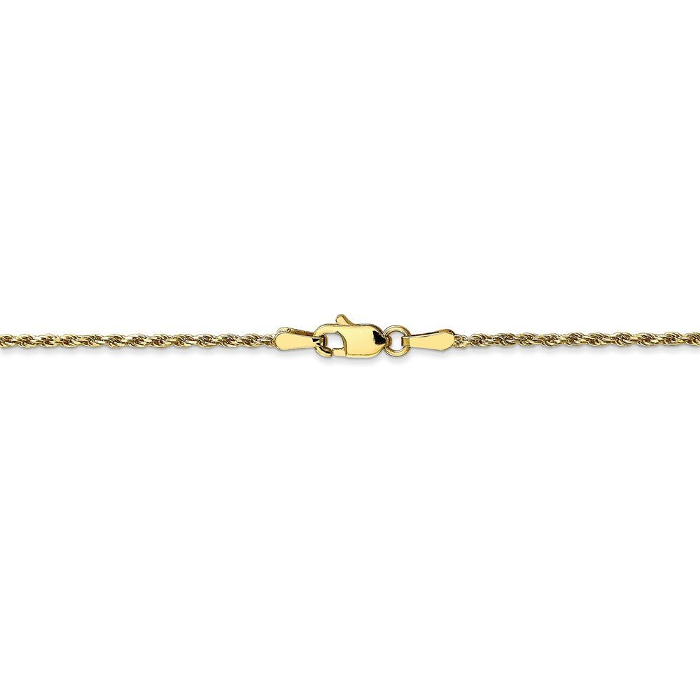 Alternate view of the 1.3mm 10k Yellow Gold Diamond Cut Solid Rope Chain Anklet or Bracelet by The Black Bow Jewelry Co.
