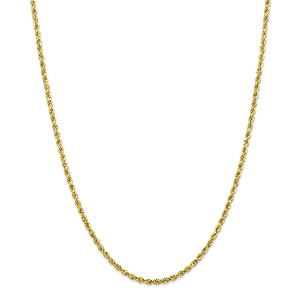 Alternate view of the 2.75mm 10k Yellow Gold Diamond Cut Solid Rope Chain Necklace by The Black Bow Jewelry Co.