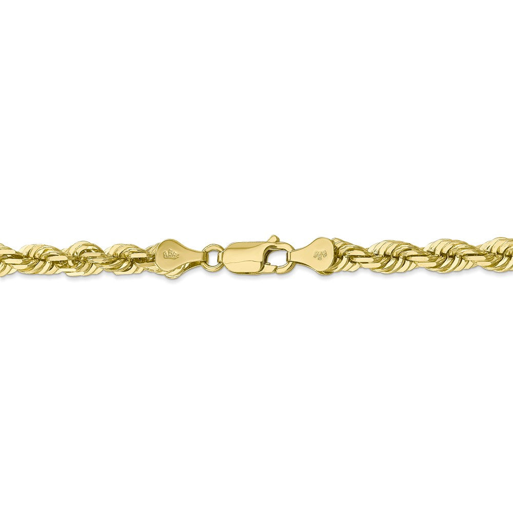 Alternate view of the Men&#39;s 6mm 10k Yellow Gold Diamond Cut Solid Rope Chain Bracelet by The Black Bow Jewelry Co.