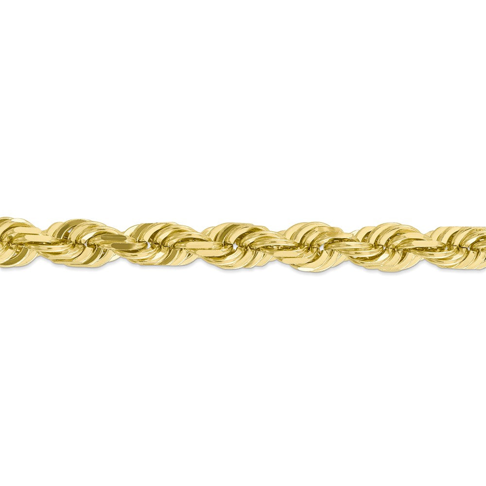 Alternate view of the Men&#39;s 10mm 10k Yellow Gold Diamond Cut Solid Rope Chain Bracelet by The Black Bow Jewelry Co.