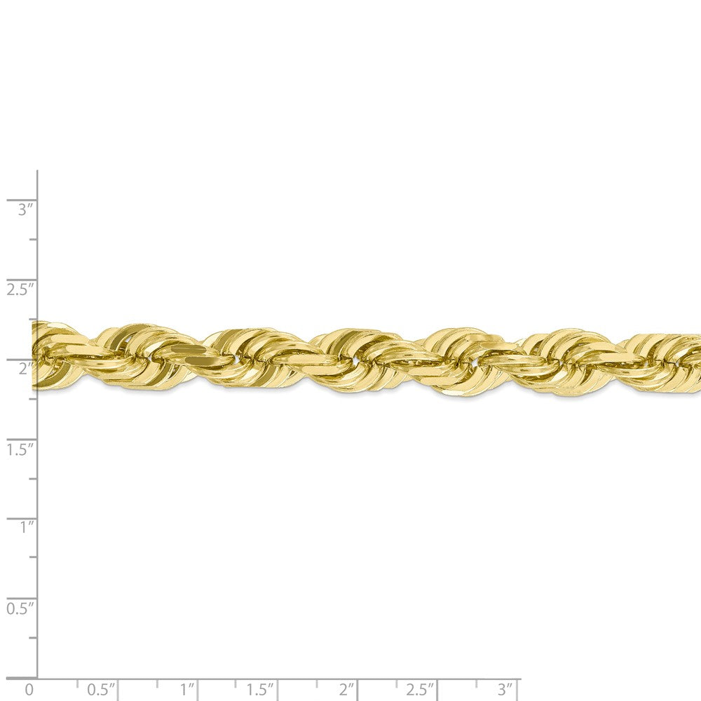 Alternate view of the Men&#39;s 10mm 10k Yellow Gold Diamond Cut Solid Rope Chain Necklace by The Black Bow Jewelry Co.