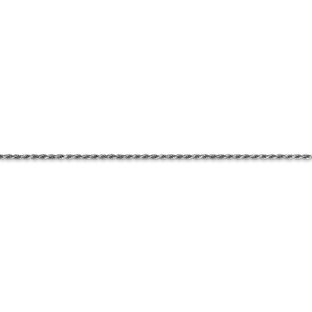 Alternate view of the 1.2mm, 10k White Gold Diamond Cut Solid Rope Chain Anklet or Bracelet by The Black Bow Jewelry Co.