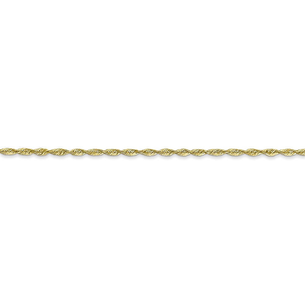 Alternate view of the 1.5mm, 10k Yellow Gold Lightweight D/C Rope Chain Bracelet by The Black Bow Jewelry Co.