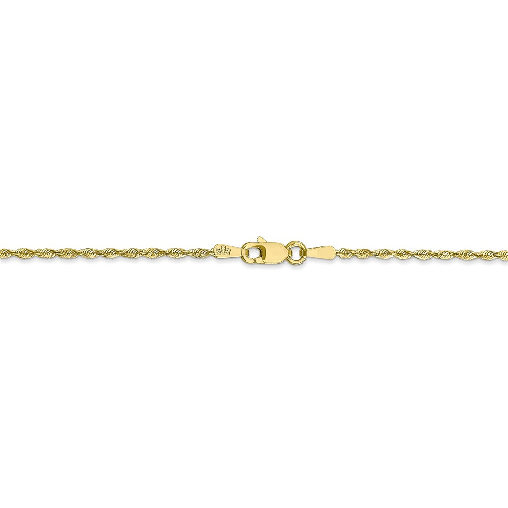 Alternate view of the 1.5mm, 10k Yellow Gold Lightweight D/C Rope Chain Bracelet by The Black Bow Jewelry Co.