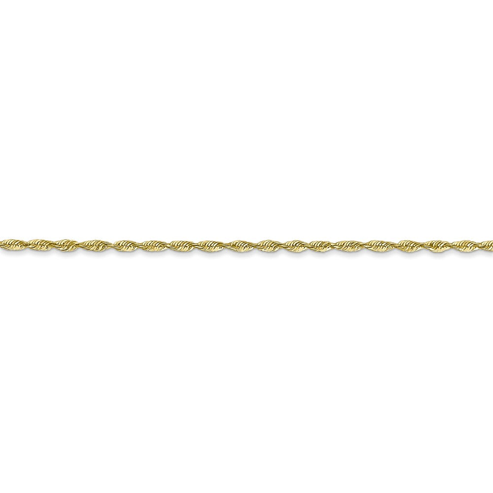 Alternate view of the 1.5mm, 10k Yellow Gold Lightweight D/C Rope Chain Anklet by The Black Bow Jewelry Co.