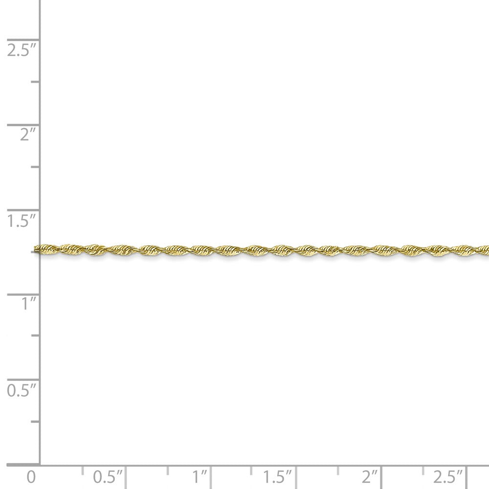 Alternate view of the 1.5mm, 10k Yellow Gold Lightweight D/C Rope Chain Anklet by The Black Bow Jewelry Co.