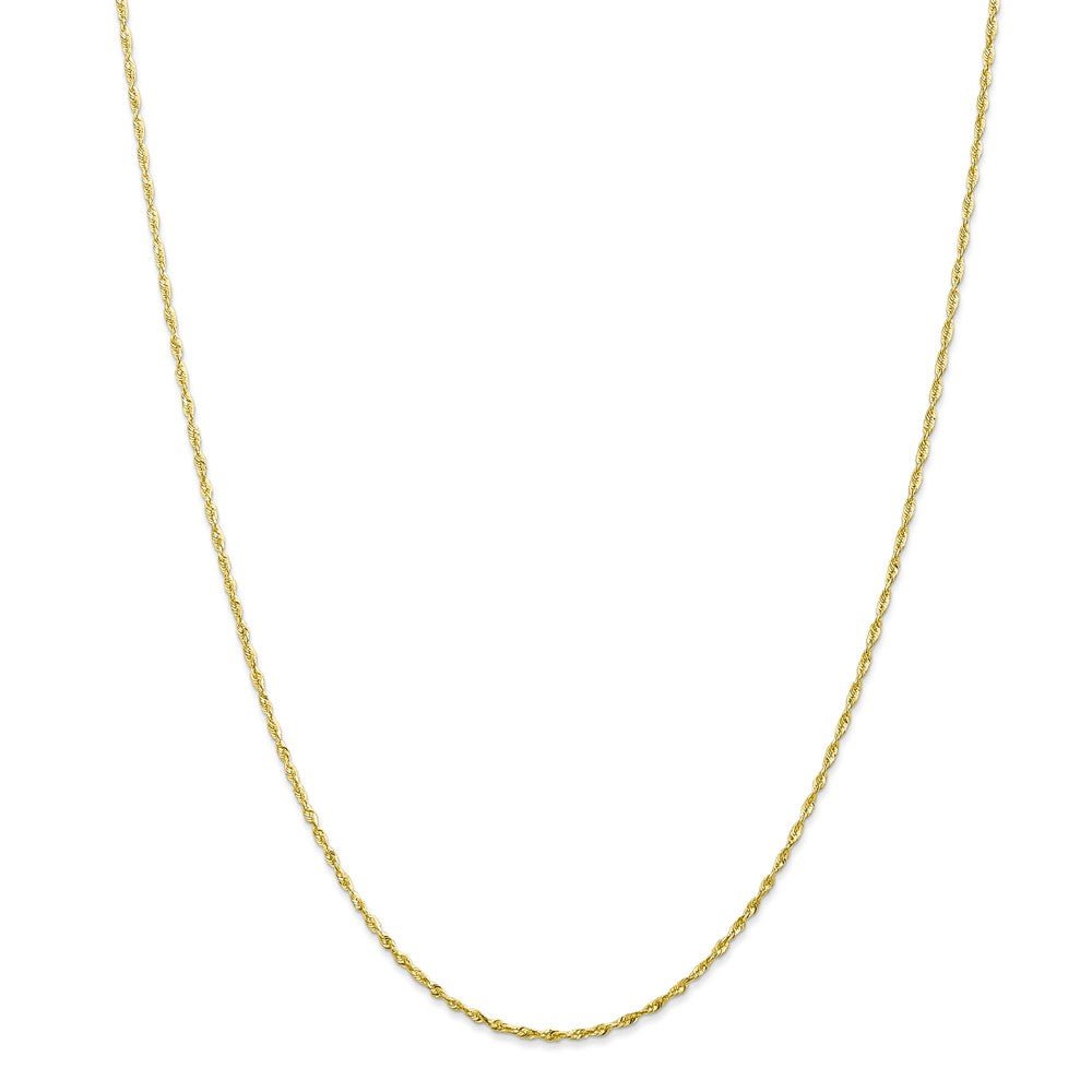 Alternate view of the 1.5mm, 10k Yellow Gold Lightweight D/C Rope Chain Necklace by The Black Bow Jewelry Co.
